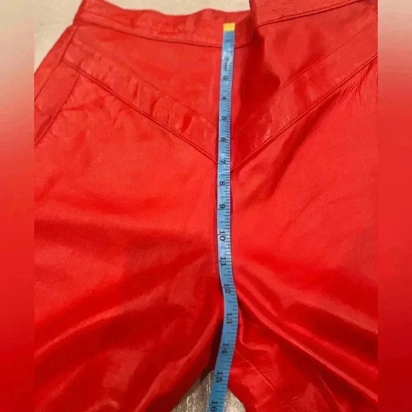[L/XL]Vintage The Leather of Boutique Red  Lamb Leather Pants- NWOT - Picture 9 of 10